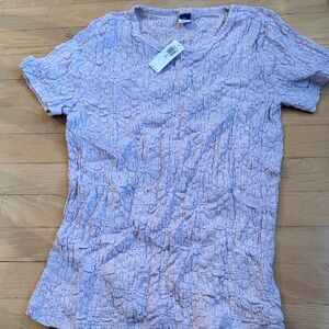 Old Navy Pale Pink Crinkle Short Sleeve Tee
